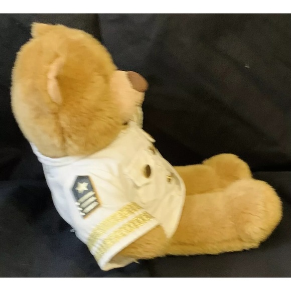 Build A Bear Workshop Brown Bear Plush White Navy Uniform Shirt Stuffed Animal - Picture 5 of 12